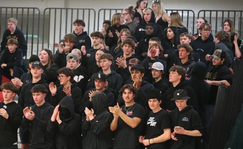 Ottawa super fans cheer on the Pirates as they play L-P on Friday, Feb. 7, 2025 in Sellett Gymnasium at L-P High School.