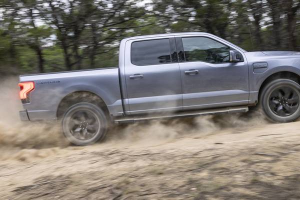 Impressive Ford F-150 Lightning pickup heads off into the sunset 
