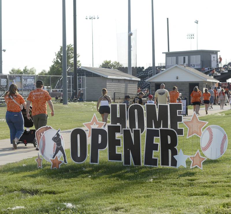 Fans pour into Schweickert Stadium at Veterans Park in Peru for the home opener of the 2023 Illinois Valley Pistol Shrimp season.
