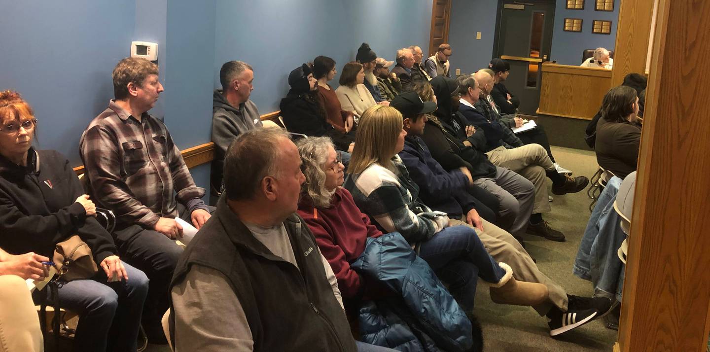 La Salle residents gather in the council chambers at City Hall to speak to the Council about their concerns following the Carus Chemical fire on Monday, Jan 23, 2023.