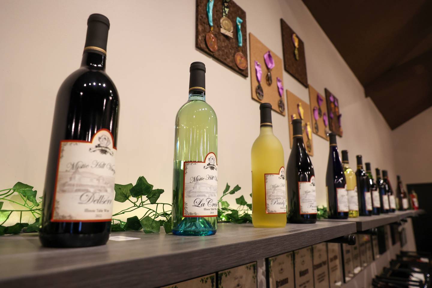 Mistie Hill Vineyard currently produces 22 varieties of wine ranging from dry reds to sweet fruit and additional wines are also being developed.