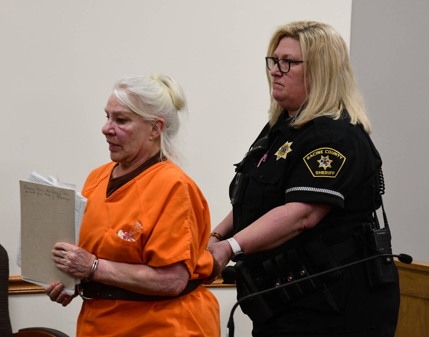 Linda La Roche is led back to jail Monday, May 23, 2022, after her sentencing hearing in Racine County. She was sentenced to life in prison without parole for the murder of Peggy Lynn Johnson-Schroeder in 1999 and a consecutive five-year sentence of concealing a corpse.