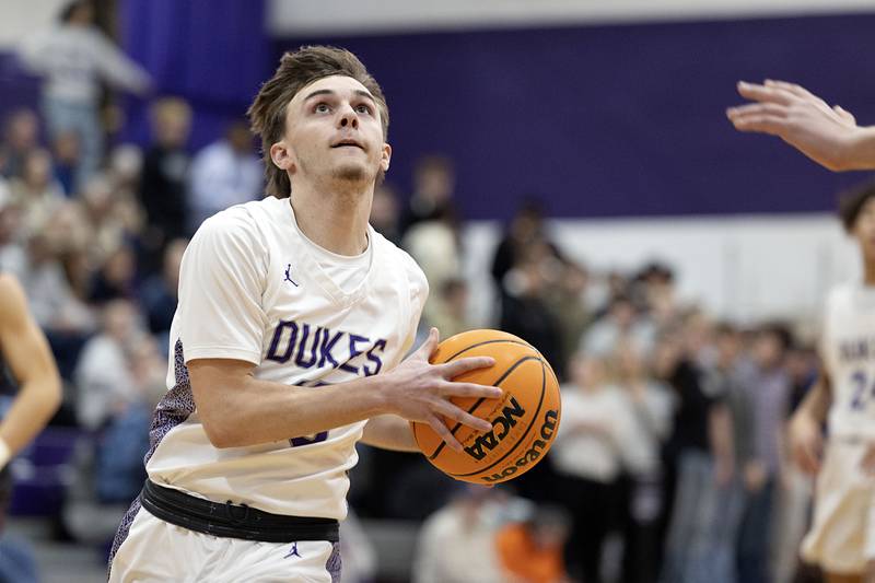 Dixon’s Brady Feit looks to the hoop against Stillman Valley Friday, Jan. 9, 2026.