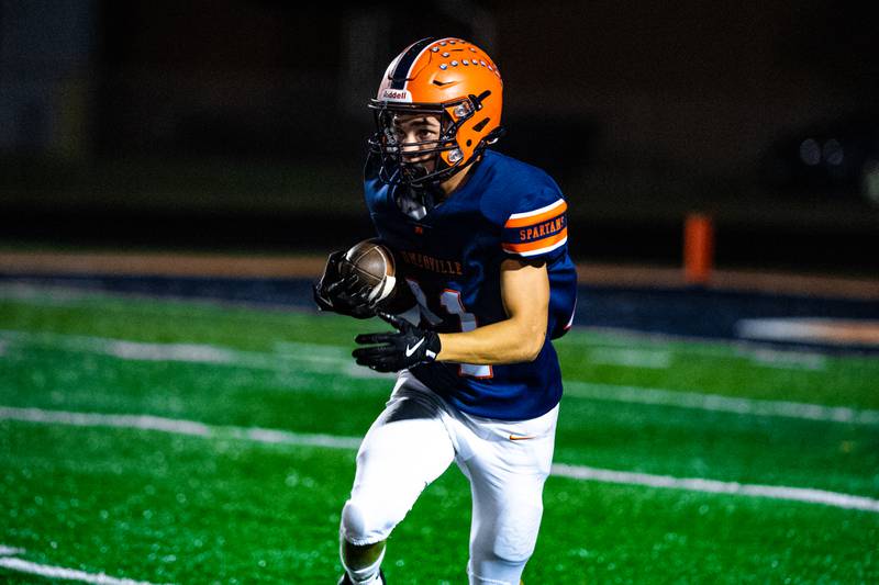 Romeoville's Keilan Winfield runs the ball during a game against Plainfield North on Friday Sept. 19, 2025 at Romeoville High School