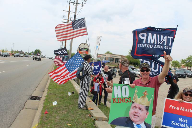 Approximately 150 people showed up for the "Rally of the Silent Majority" to show support for President Donald Trump and the National Day of Prayer on May 17, 2026, in McHenry.