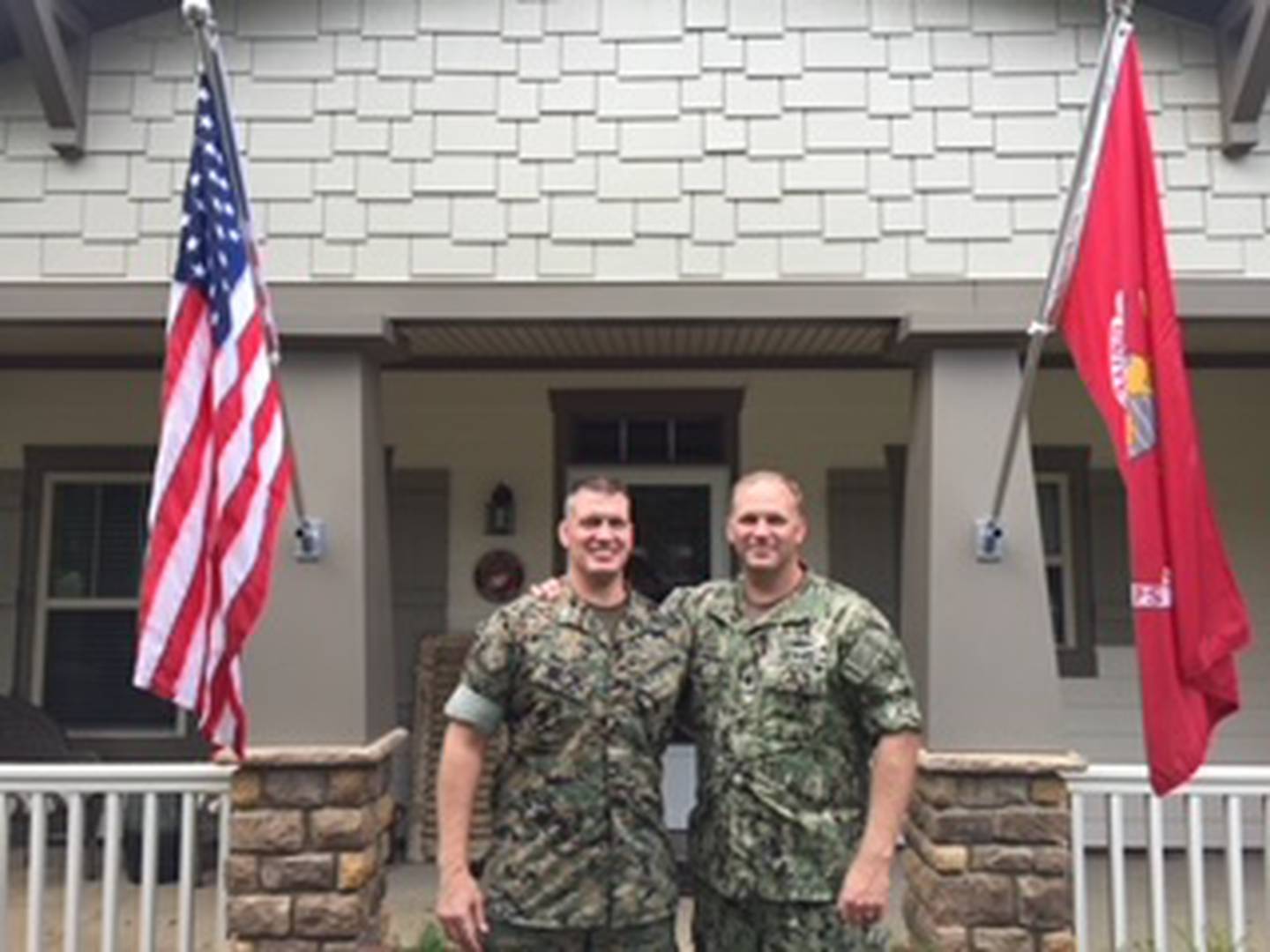 The Wahlgren brothers (from left Kipp  (U.S. Marines) and Kristian (Navy) have had long careers in the military. Both were state wrestling champions for Princeton High School.