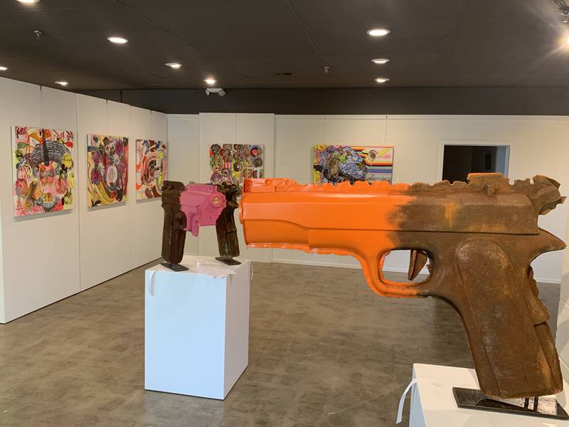 "American Roulette" will be at the Geneva Center for the Arts through June 17. The exhibit features work from Campton Hills artist Dominic Sansone and Geneva artist CJ Hungerman, among others.