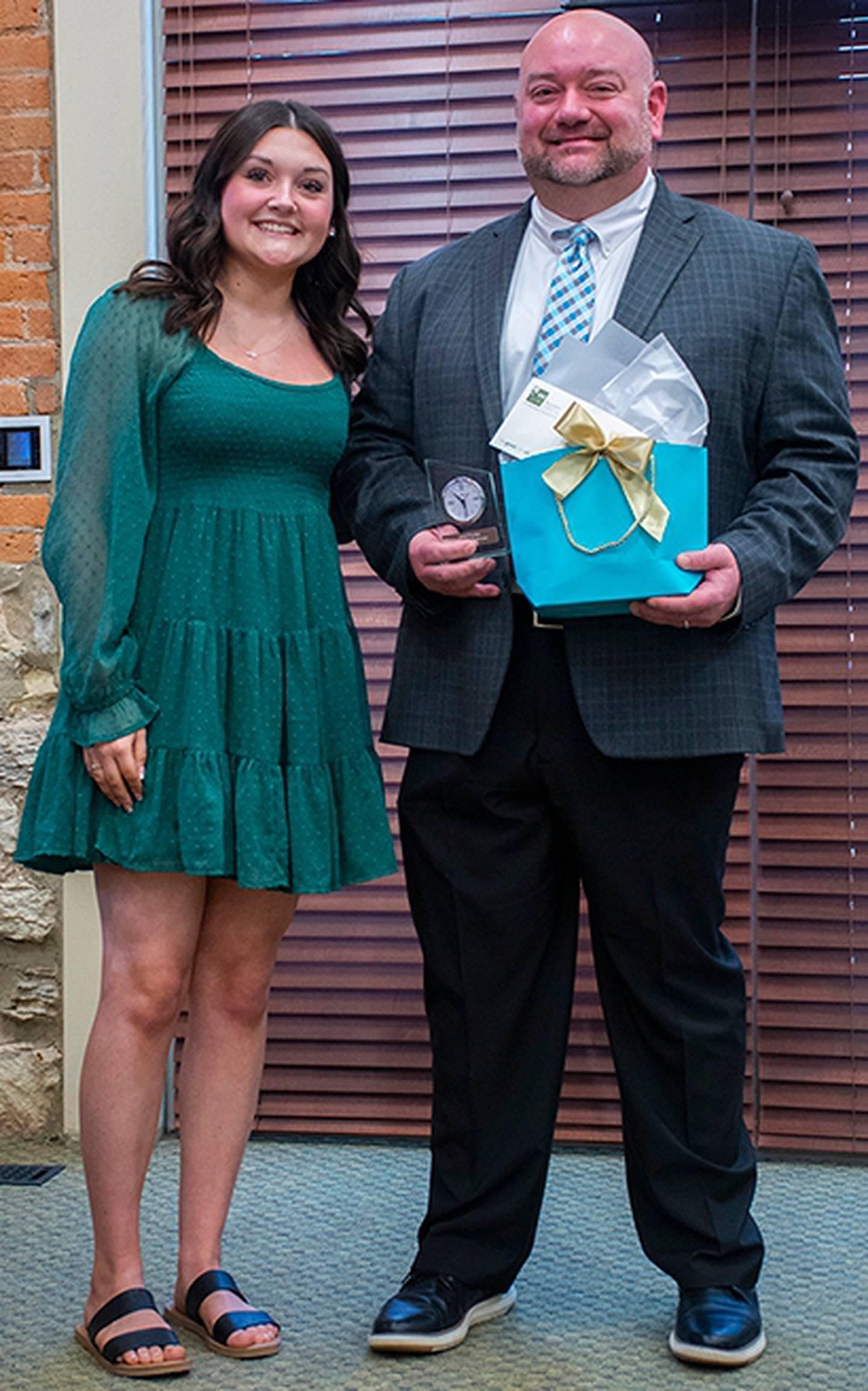 (Left to right); Hiawatha student presenter Emma Bruyr and Jared Poynter