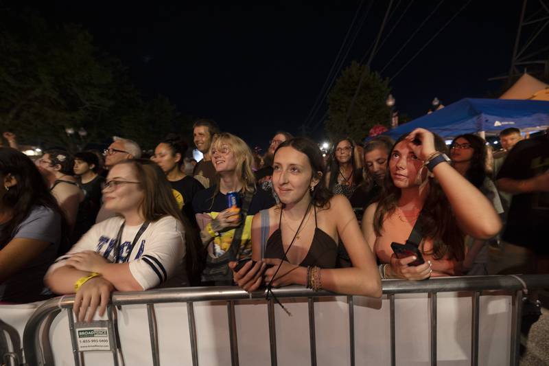 Blind Melon fans listen intently Thursday, July 3, 2025, as the popular 90’s band takes the main stage in Dixon. The crowds were deep with current and nostalgic fans enjoying their hard, often psychedelic brand of music.