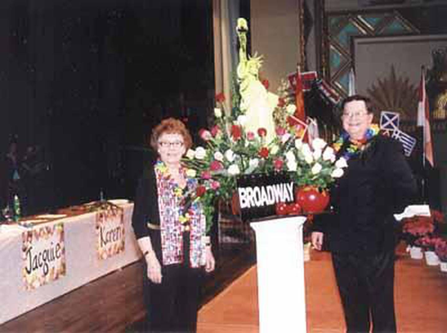 Shaw Local 2006 file photo – Wenke Hansen and Ron Gilbertson look over Hansen’s design “Broadway” for DeKalb/Sycamore Altrusa and The Glidden Campus Florist’s 2006 Floral Design Show.