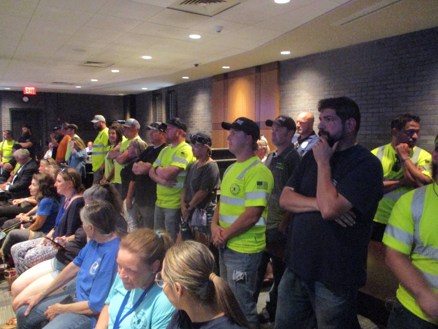 Members of AFSCME Local 440, the union that represents public works employees at the city of Joliet, filled the Council Chambers at a meeting of the City Council on Monday. June 30, 2025