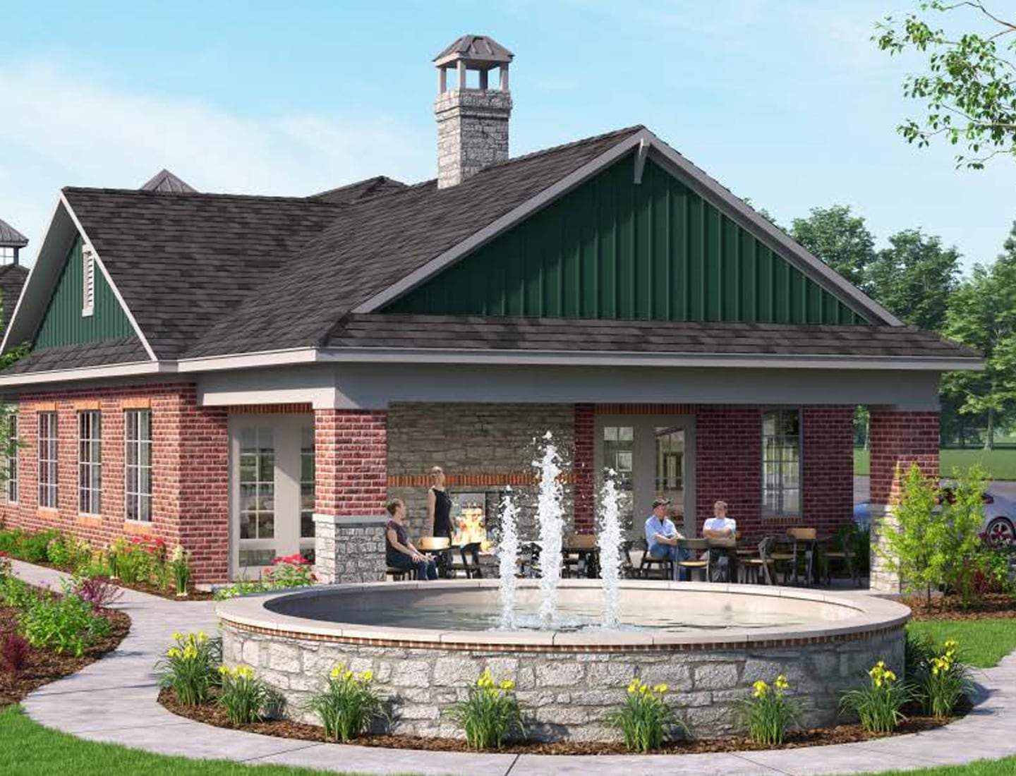 A DeKalb developer wants to build 224 units, including single-family homes and townhomes on 35 acres along Bethany Road for residents 55 and older. Shown here is concept art by Grainger LLC for the proposal, meant for Bethany Road between Sangomom Road and Tygert Lane in DeKalb.