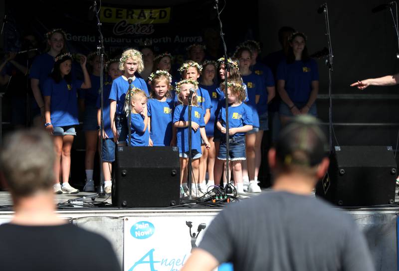 Members of the Swedish American Children’s Choir perform on opening day of Swedish Days in Geneva on Wednesday, June 19, 2024.
