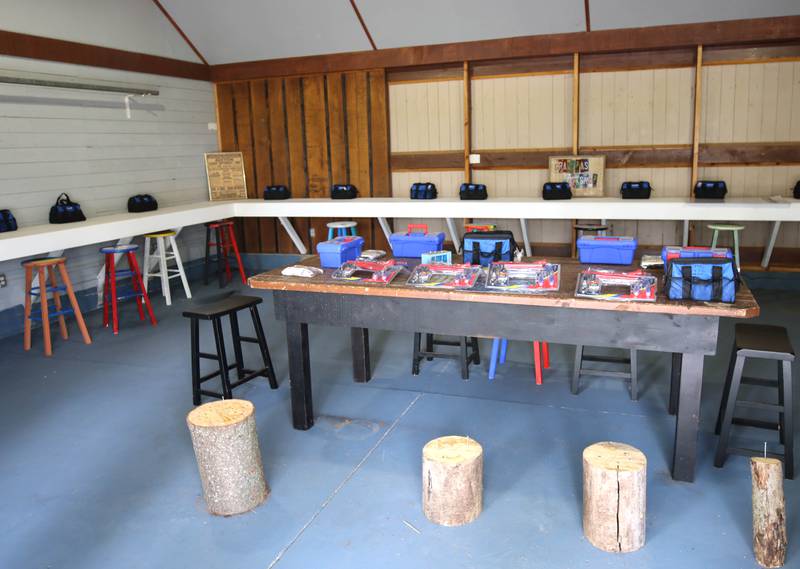 One of the barns on the 33-acre farm in Sycamore owned by the Ruth Project offers kids the chance to build a things. The Ruth Project is a group based in Elgin that provides support for foster parents and children.