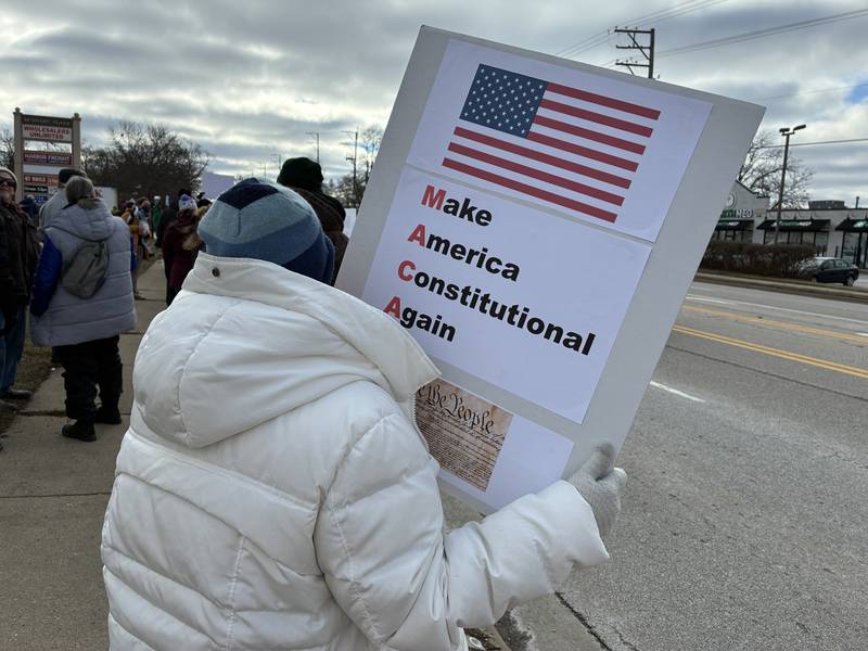 More than 600 people came out Sunday, Jan. 11, 2026, on Route 31 in McHenry for an anti-ICE protest, organized by Indivisible McHenry County. The national organization encouraged protests over the weekend on response to the death of Renee Good Wednesday in Minneapolis.