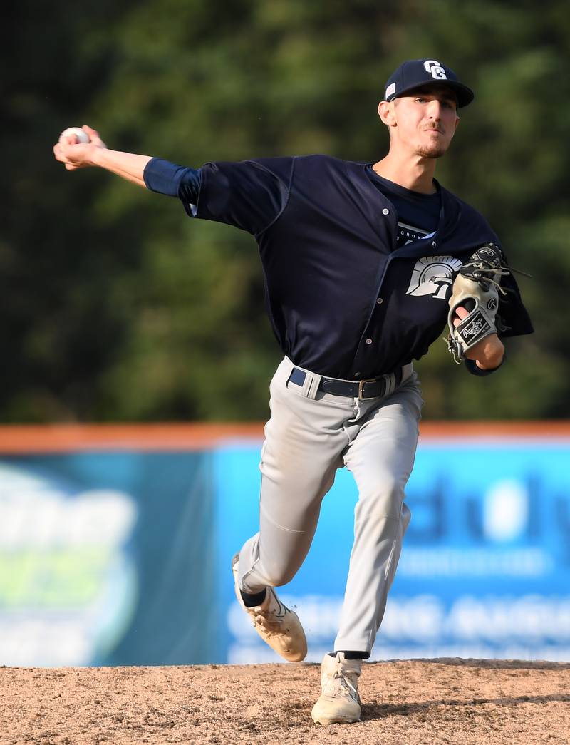 Cary-Grove pitcher Charlie Taczy delivers against St. Patrick during the Class 3A supersectional baseball game at Wintrust Field on Monday, June 9, 2025 in Schaumburg.