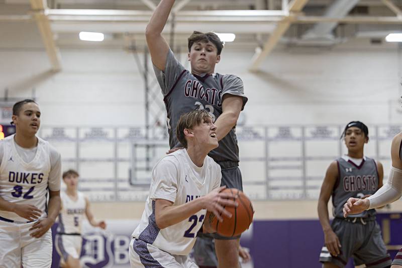 Dixon’s Bryce Feit looks to put up a shot Tuesday, Dec. 20, 2022 against IVC.