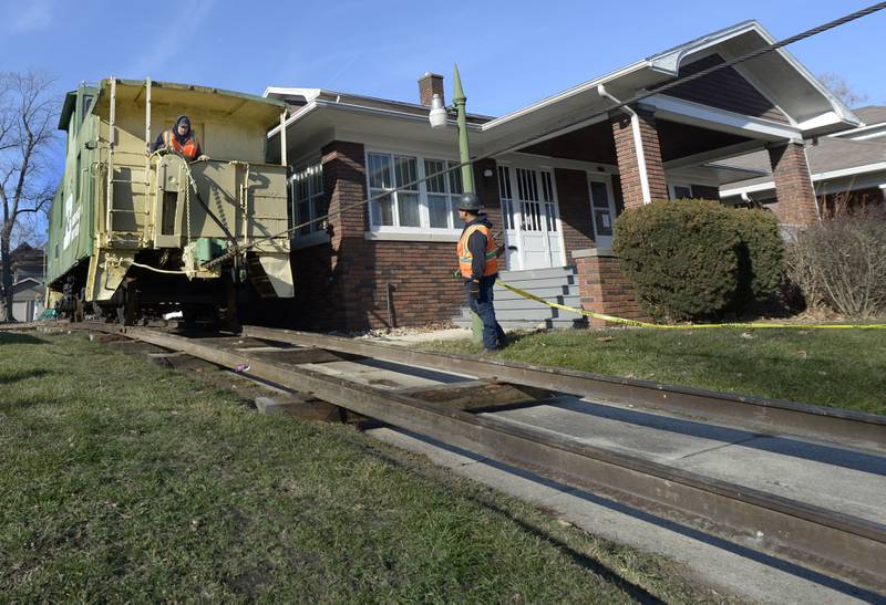 The BN 11408 caboose apparently built in 1954 was located at Historical Museum at 300-398 South Vermillion Street in Streator was removed and transported to Wenona by Senica Towing Wednesday.