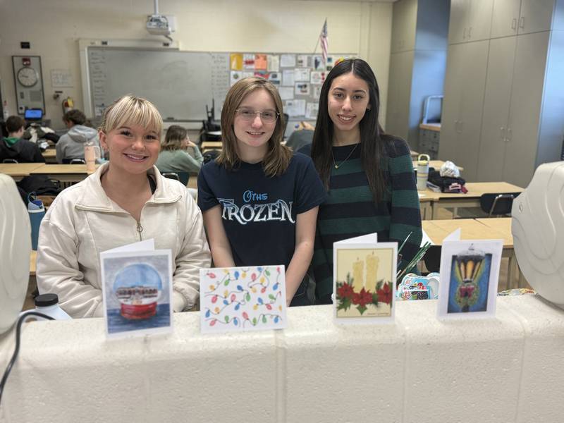 Ottawa Township High School has selected four students as winners of its annual holiday art card competition.