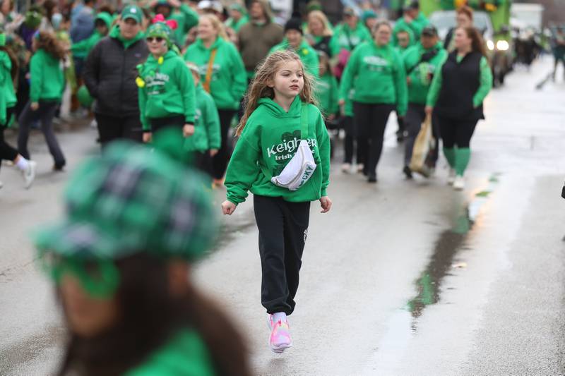 A student of the Keigher Irish Dance school performs the traditional Irish dance at the annual Plainfield Hometown Irish Parade on Sunday, March 15, 2026 in Plainfield.