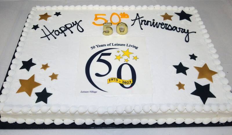 The Happy 50th Anniversary cake was on display during the Senior Prom at Leisure Village in Fox Lake.  (3/25/23)