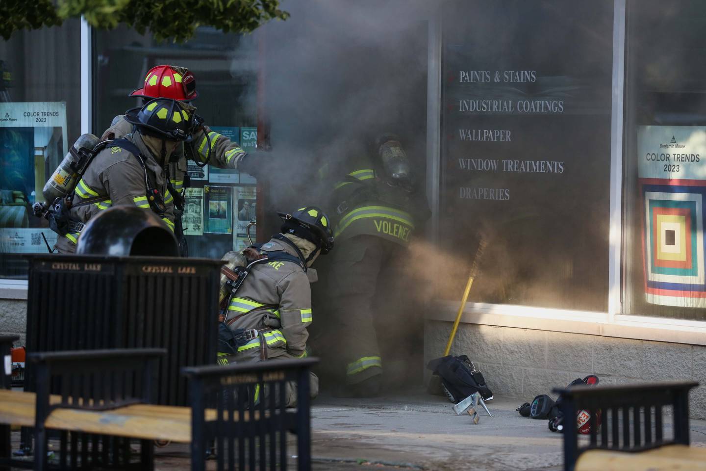 The Crystal Lake Fire Rescue Department responded Thursday, June 8, 2023, to a fire at the JC Licht Benjamin Moore Paint & Decor Store, 73 N. Williams St. in Crystal Lake.