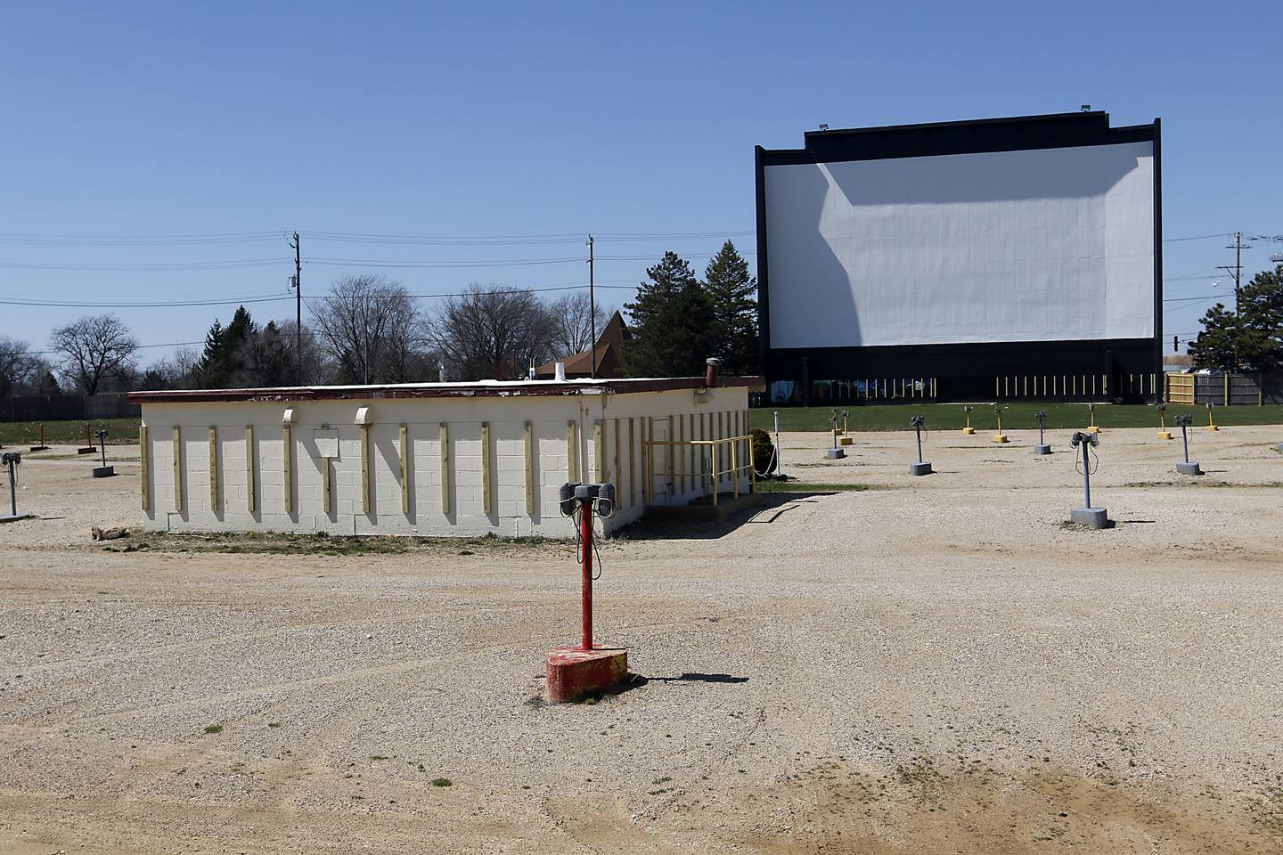 The McHenry Outdoor Theater on Wednesday, April 12, 2023. The theater, in partnership with The Bremer Team, is making over the concession stand and bathrooms before the theater's May 5 opening.