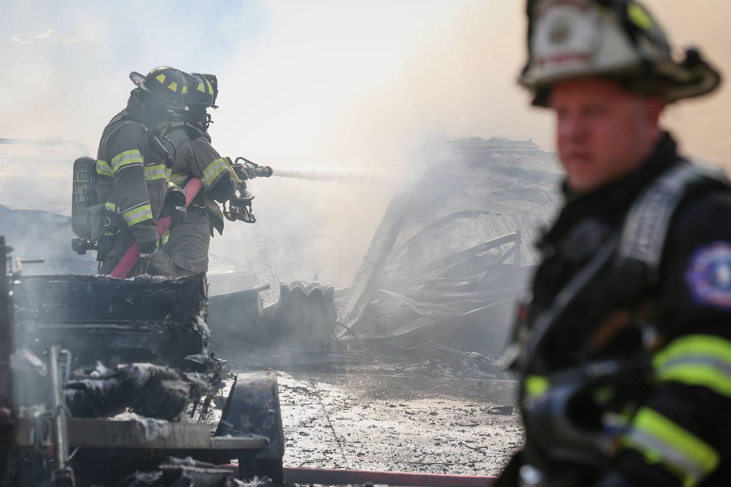 Wonder Lake garage fire spreads to two houses, leaving one