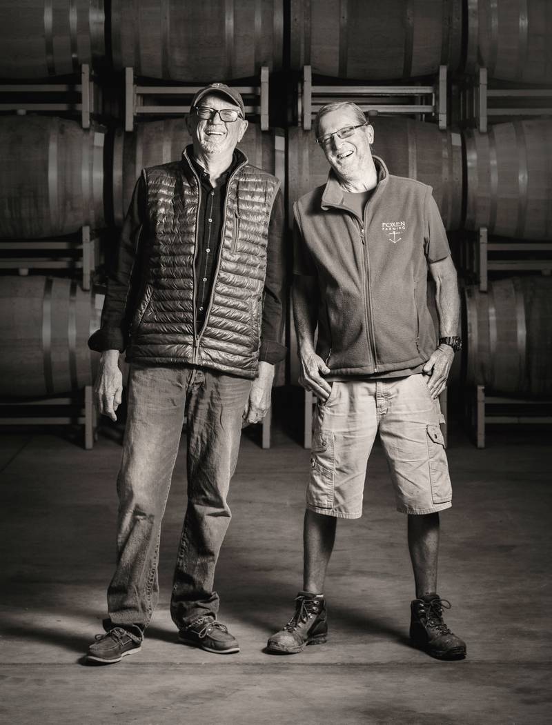Dick Doré (left) and Bill Wathen are the founders of Foxen Vineyard and Winery in Santa Maria, California.