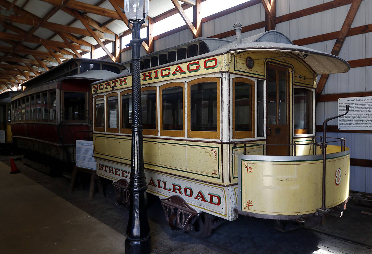 A 1859 Horsedrawn Street car from the North Chicago Street Railroad 8 on Friday, Aug. 11, 2023, at the Illinois Railway Museum. The museum is just south of the railroad tracks the proposed Metra route will use to connect Rockford and Huntley with Chicago.