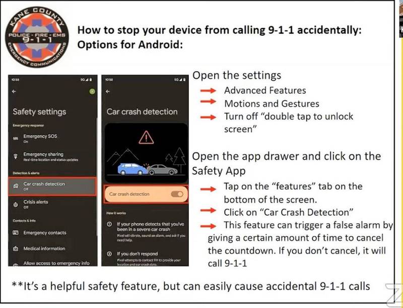 Floods of accidental 911 calls are diverting the attention of Kane County emergency operators from true emergencies. The problem is caused by recent changes to the default setting of Android phones.