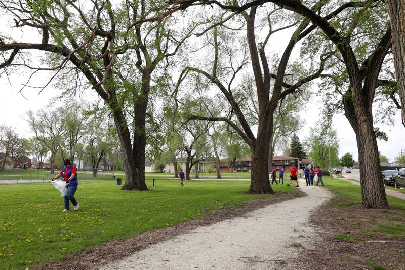 Volunteers with Dow Chemical in Kankakee arrive to clean up Washington Park during the United Way of Kankakee & Iroquois Counties’ annual Day of Action on Wednesday, April 22, 2026.