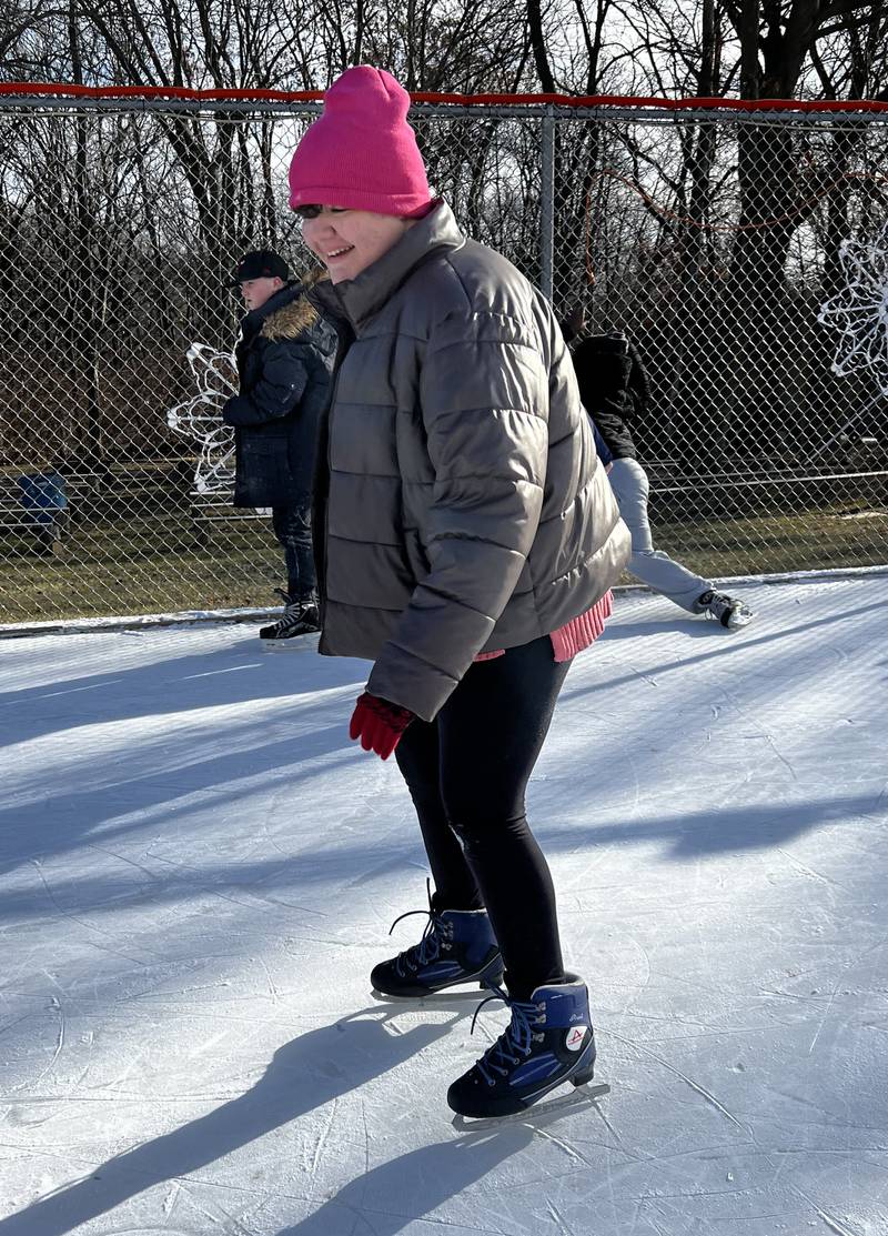 Chandra Segerstrom ice skates during BEST School's trip to Echo Bluff Park in Spring Valley.