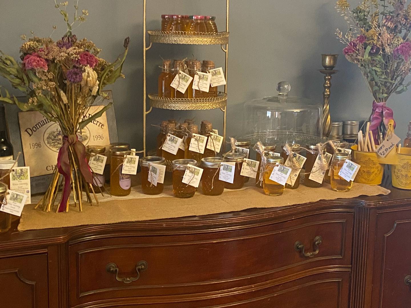 Wildflower honey sold at Nettle Creek Lavender Farm.