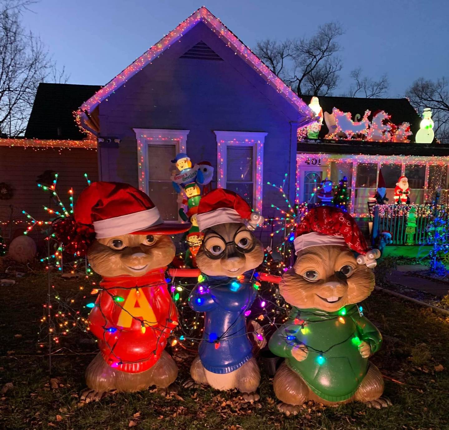 Jacci Richards-Click and her husband, Dan Click, collected food donations for the Family Health Partnership Clinic at the Clickmas Christmas display at 401 W. Woodstock Street, Crystal Lake, seen here in December 2022.