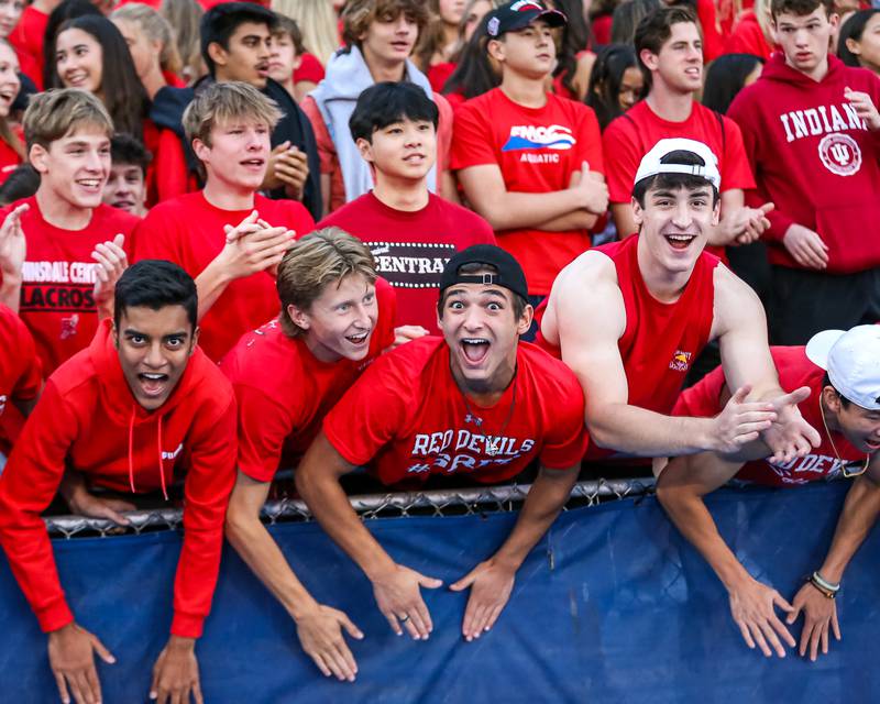 Hinsdale Central's student section during football game between Hinsdale Central at Lyons.  Sept 8, 2023.