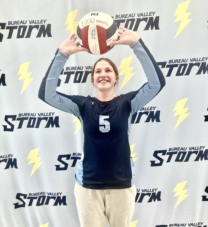 Bureau Valley senior setter Kate Salisbury, a three-year varsity starter, served up her 1,000 career assist this season for the Storm. She provided new coach Saige Barnett a team leader.