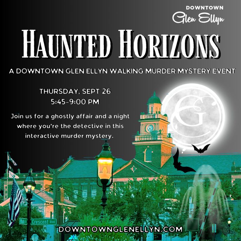 Downtown Glen Ellyn’s Haunted Horizons murder mystery event Thursday, Sept. 26.