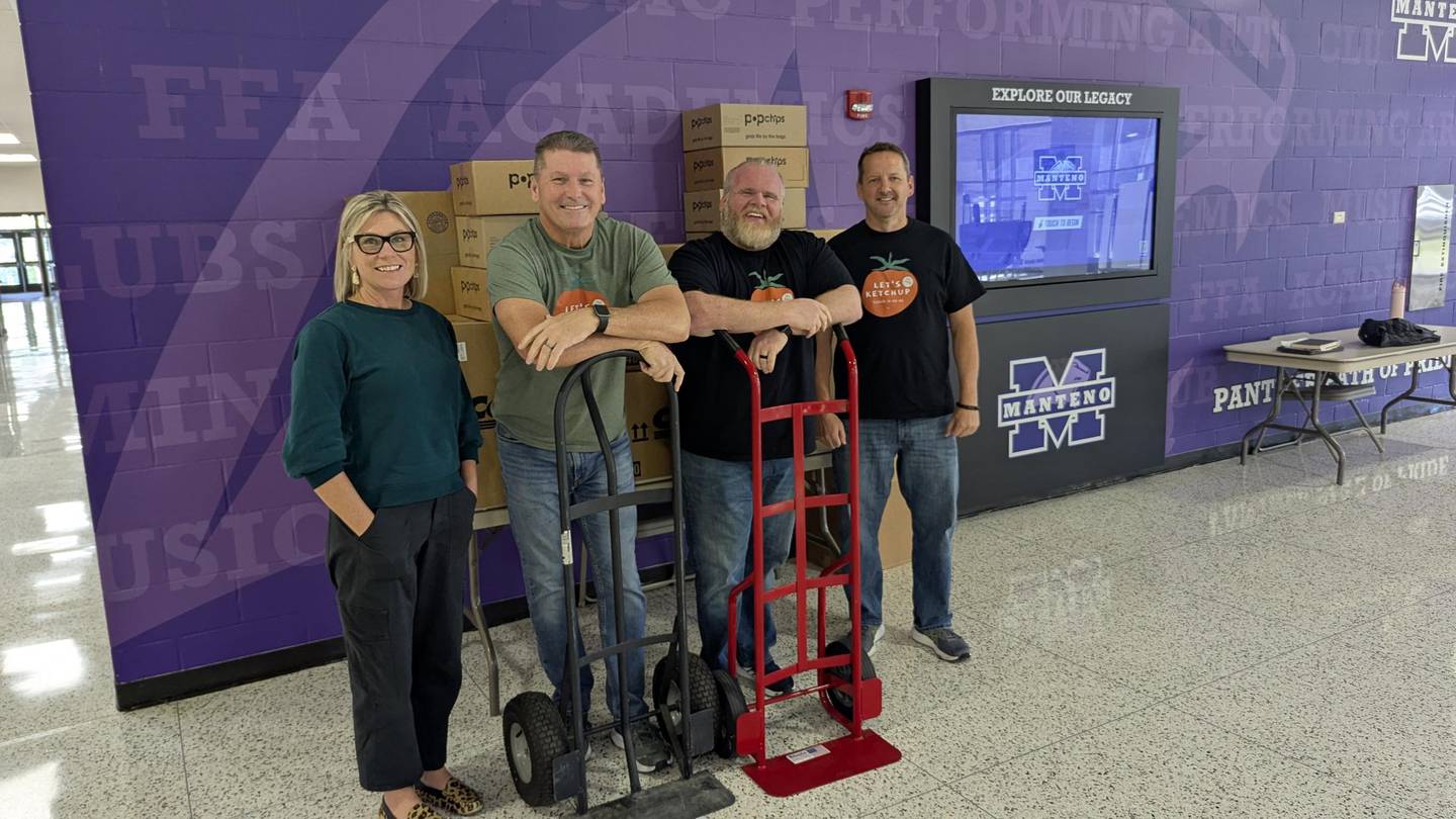 Let's Ketchup makes a Cares Closet donation to Manteno School District.