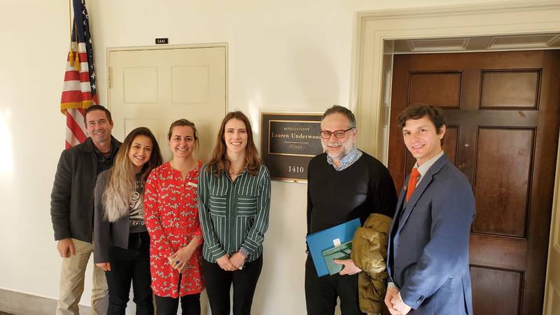 Christine Johnson (third from left), co-owner of Richmond's Wild Trillium Farm, was one of seven Illinois small farmers to lobby Congress on March 7-8, 2023, with the Illinois Stewardship Alliance.