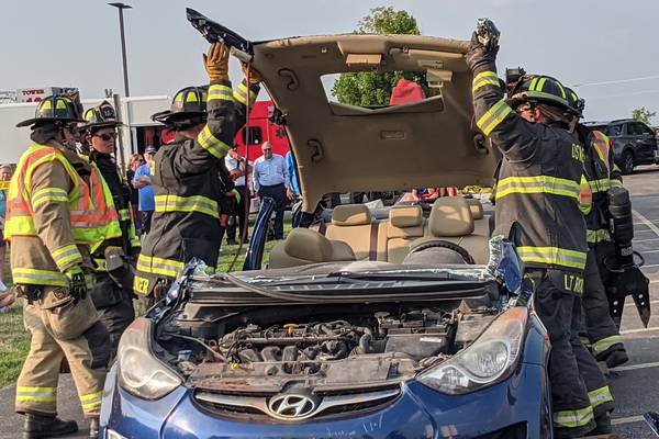 Oswego firefighters show emergency response skills at National Night Out