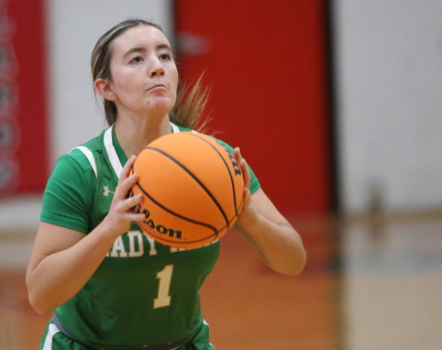 Seneca's Alyssa Zellers shoots a wide-open jump shot against Henry-Senachwine in a game this past season at Henry-Senachwine High School.