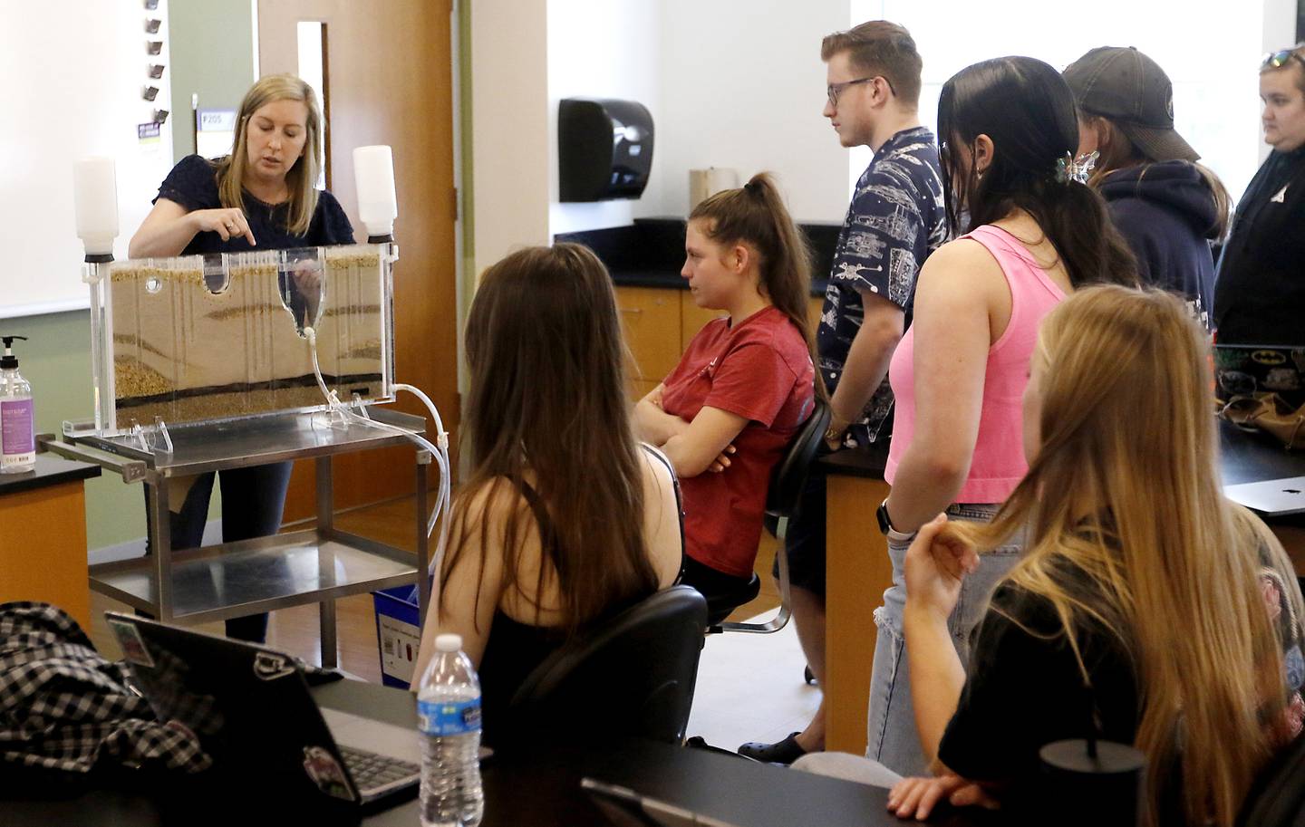 Kate Kramer teaches an Earth science class Wednesday, April 12, 2023, at McHenry County College in Crystal Lake.