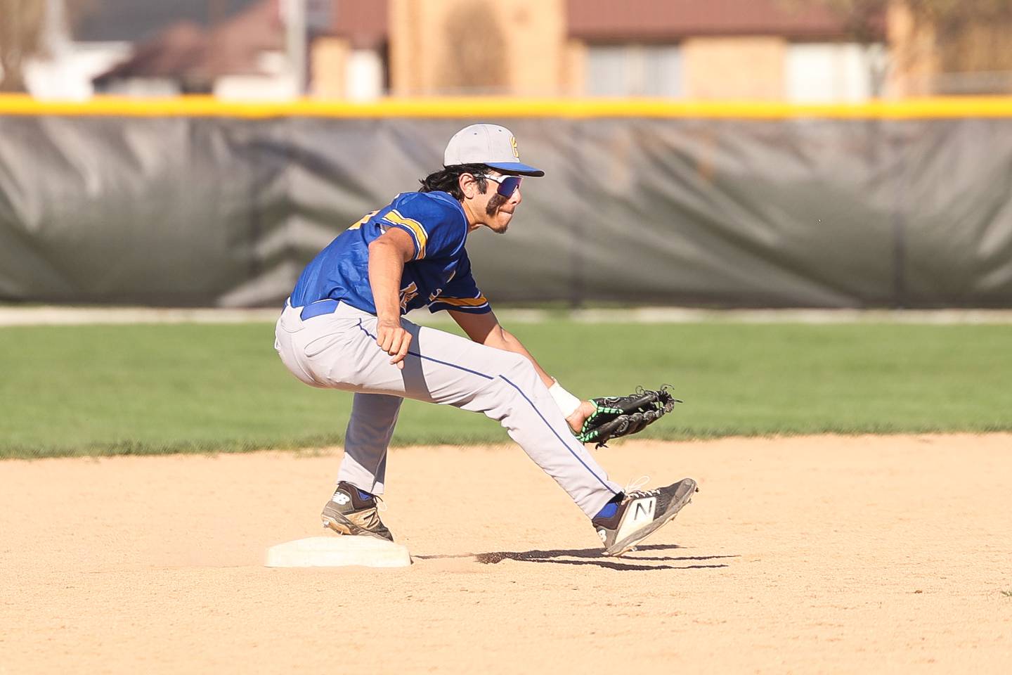 Joliet Central’s Jay Zepeda looks to field the throw at second against Joliet West on Monday, April 15, 2024.