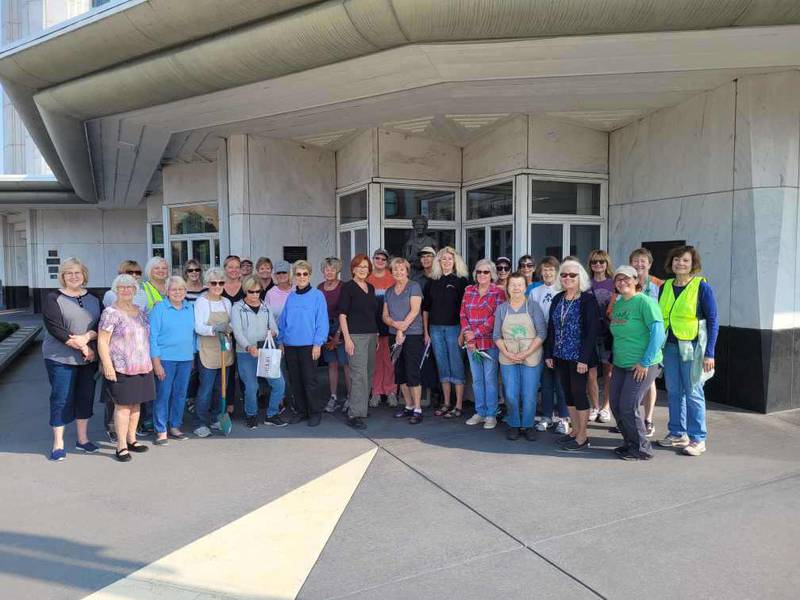 As one of its yearly missions, Pottawatomie Garden Club members volunteer to plant flowers around the St. Charles municipal building and along the bridges of Main and Illinois Streets each spring and fall.