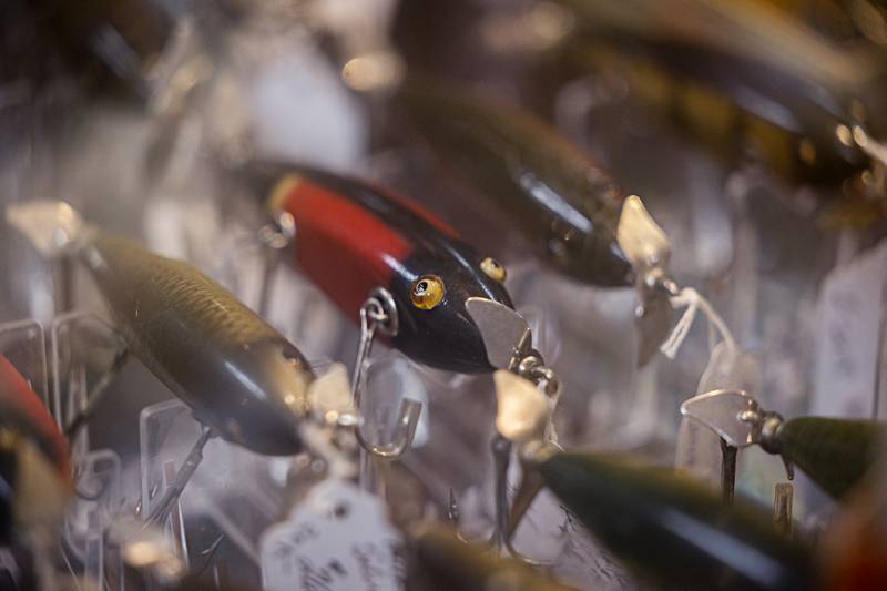 These glass eyed lures stopped production in the 1940s because the eyes were made in Germany.