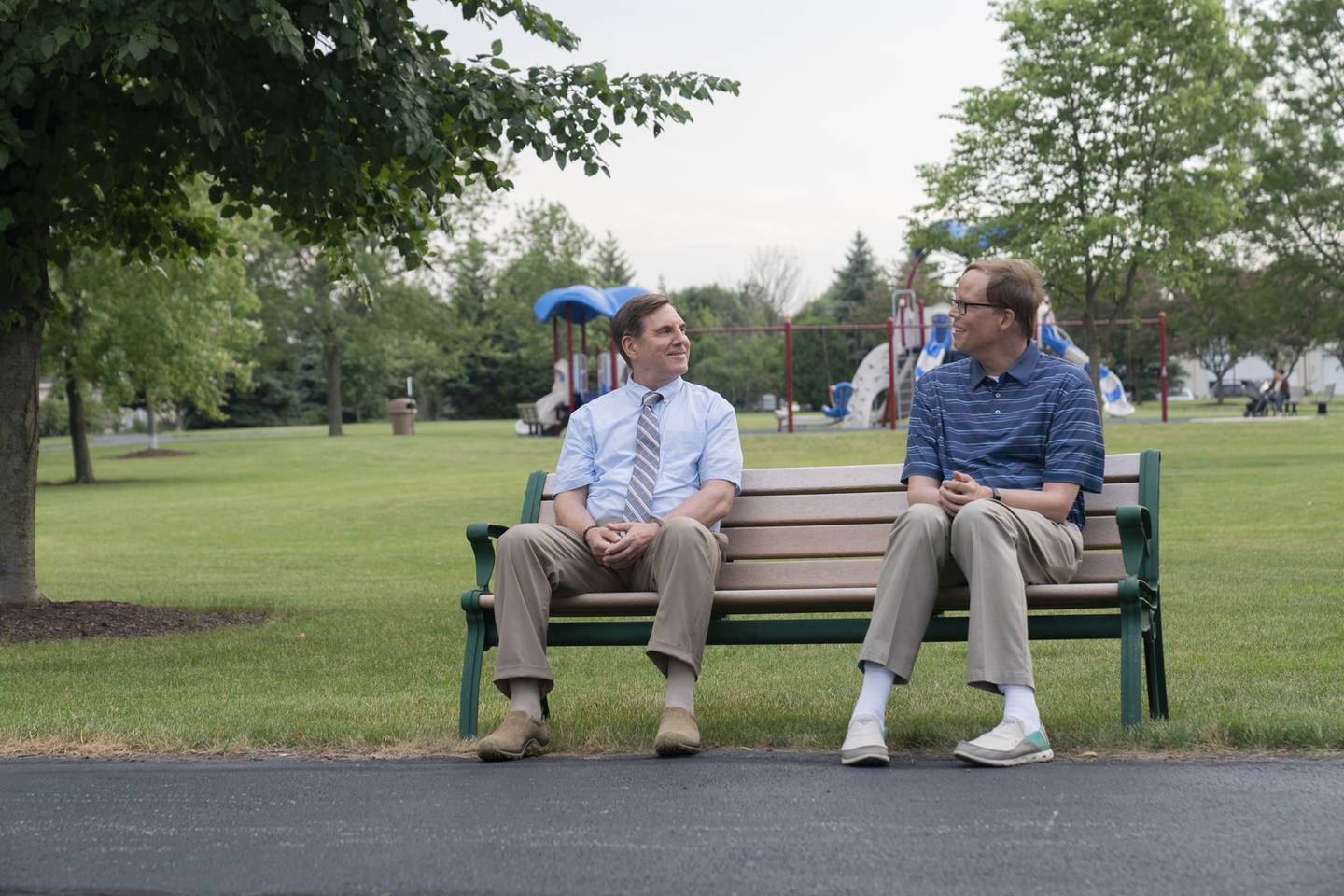 Tim Bagley, Jeff Hiller in a scene from season two of the HBO series "Somebody Somewhere." The award-winning series filmed in Lockport over its three seasons.