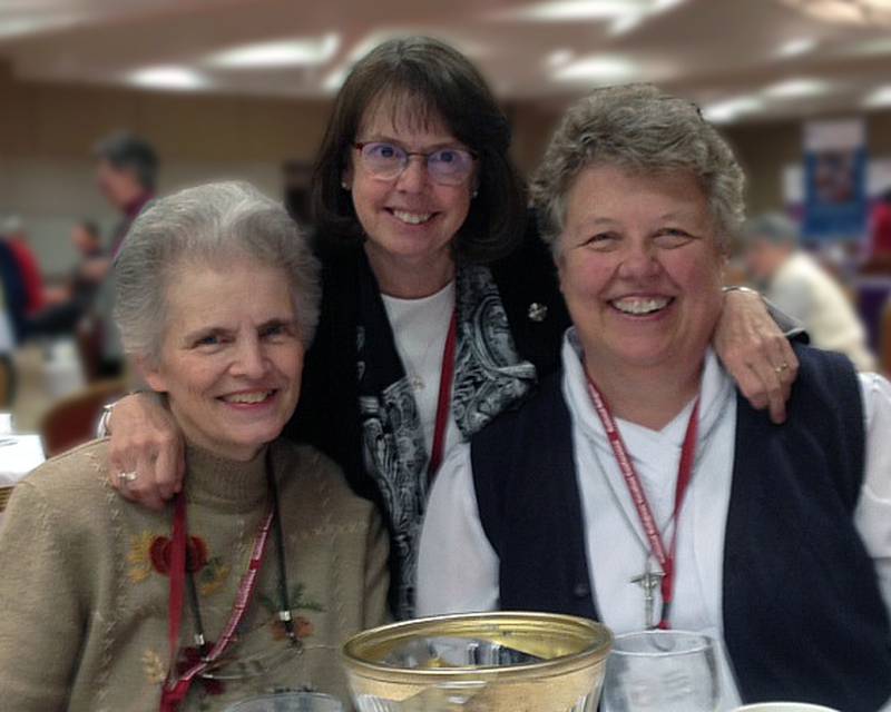 Former NRVC Office personnel who received the Lifetime Membership Award are: (L) Sisters Mary Ann Hamer, Catherine Bertrand and Charlene Herinckx.