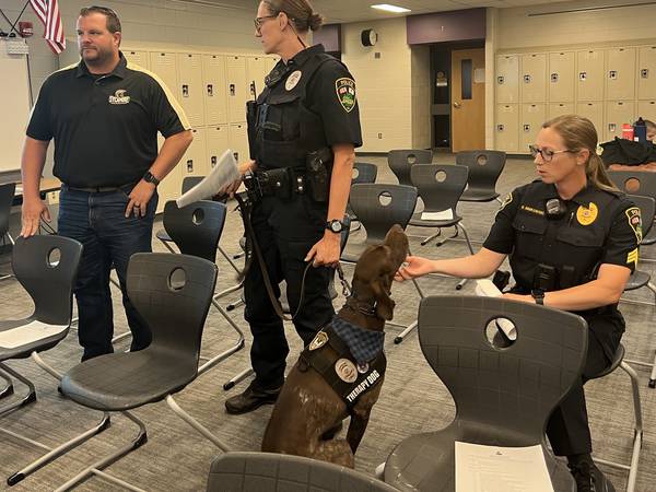Sycamore police therapy dog Dooley helped schools more than 500 times since 2022