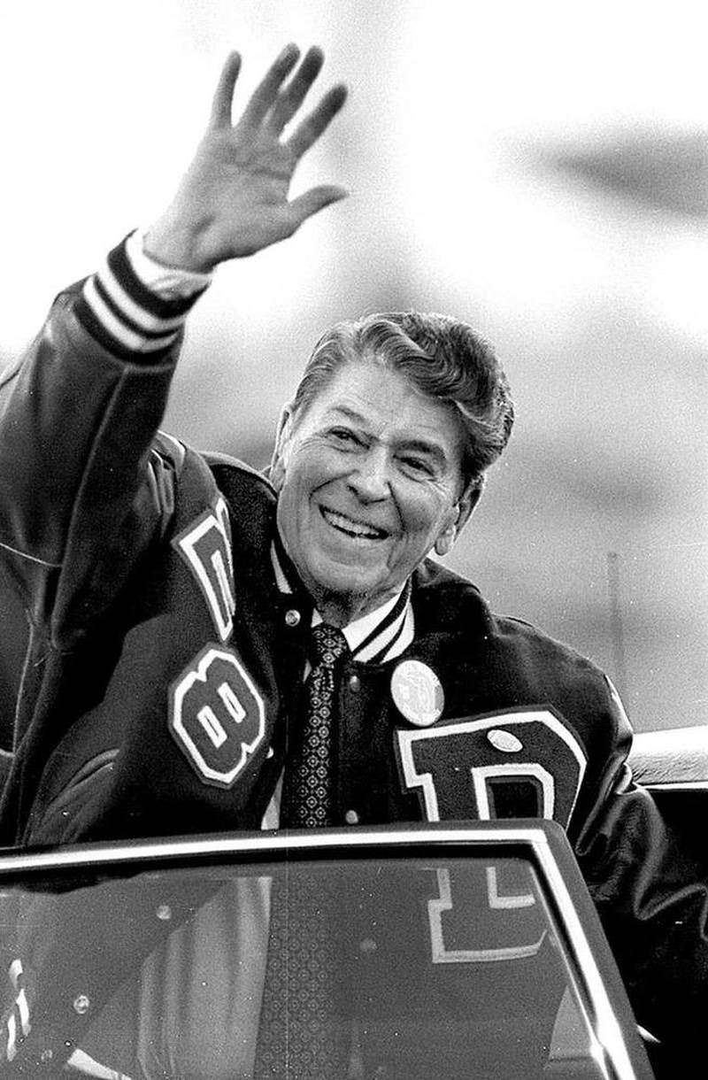 Former President Ronald Reagan waves during a 1990 visit to Dixon; it was his final trip to his hometown. Reading books such as "That Printer of Udell's" as a youth exposed Reagan to role models that he later recalled after his rise to the White House, a Sauk Valley Media editorial noted on June 5, 2006 – two years after Reagan’s death on June 5, 2004, at age 93.